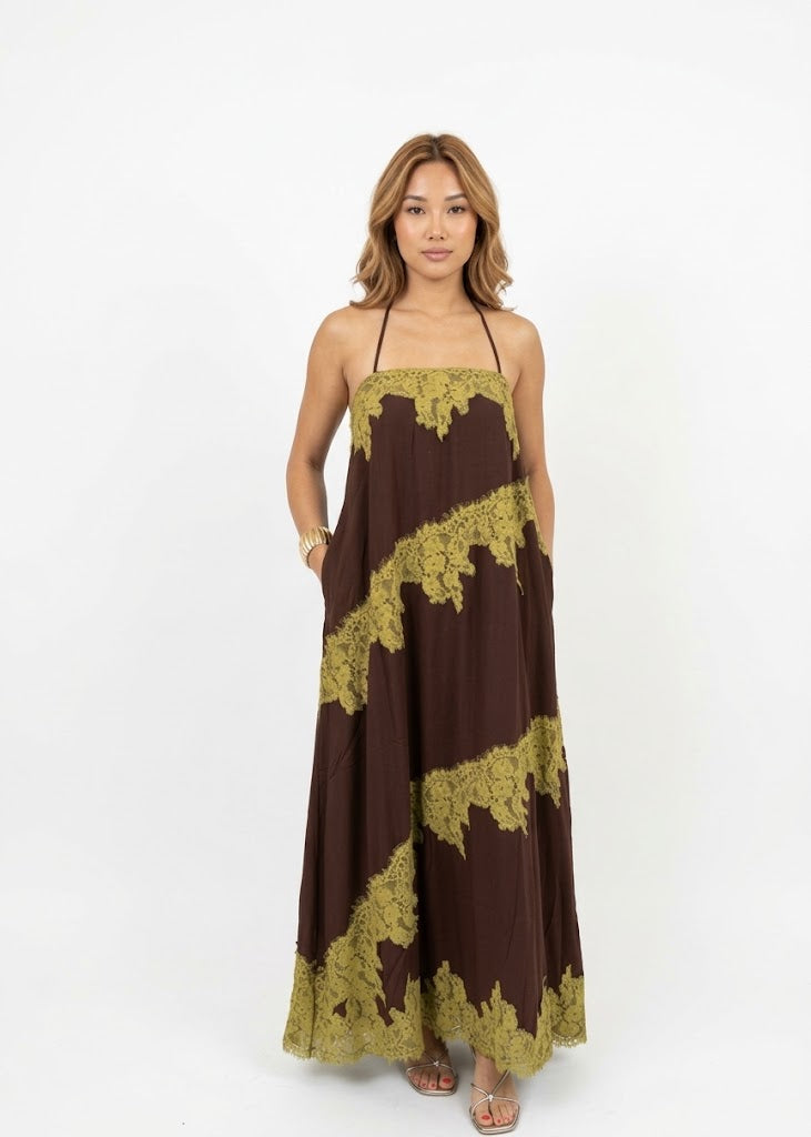 GIANNA LACE TRIM MIDI