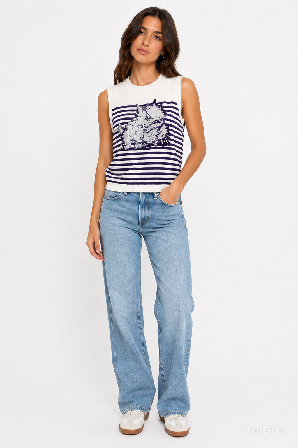 LICENSED TCU STRIPED KNIT