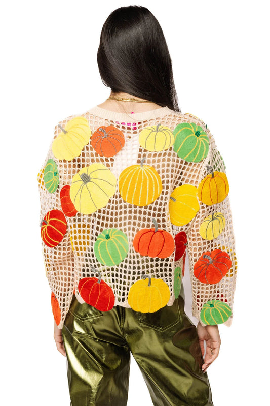 QOS PUMPKIN CROCHET CARDIGAN