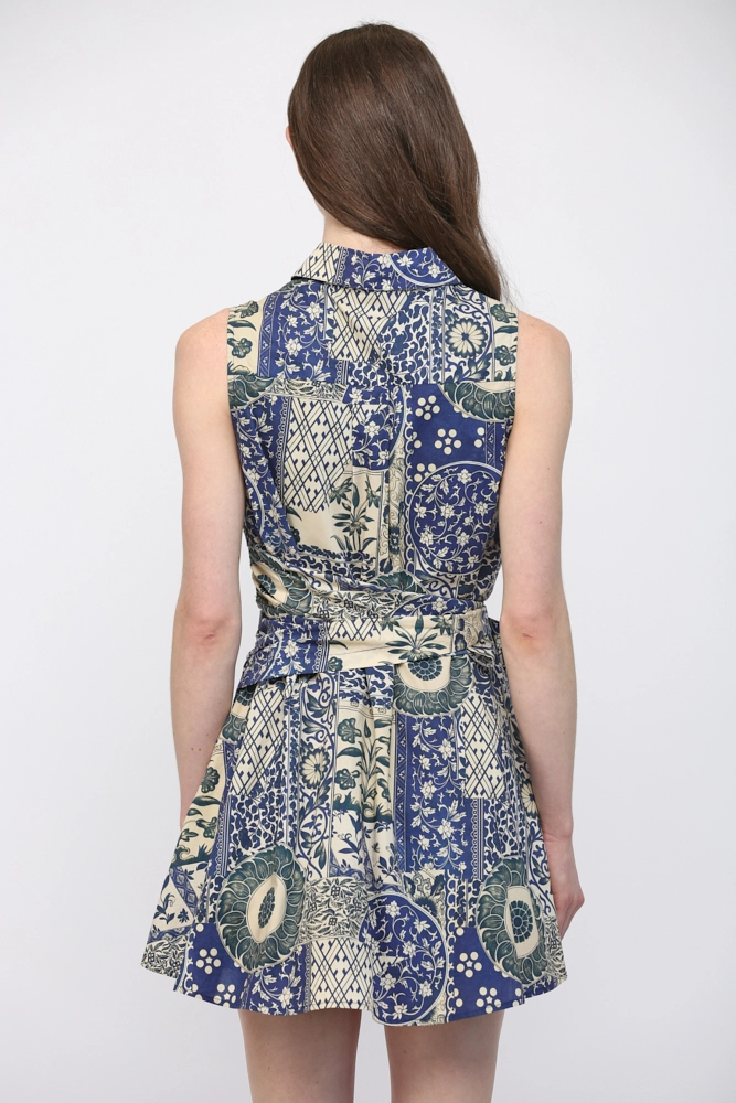 PATCHWORK POPLIN DRESS