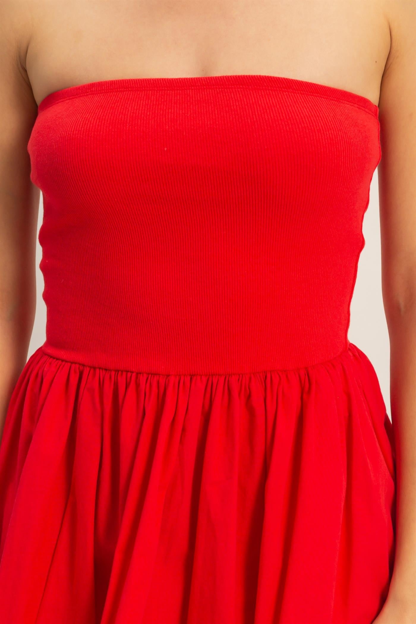 STRAPLESS TUBE TOP MINI DRESS