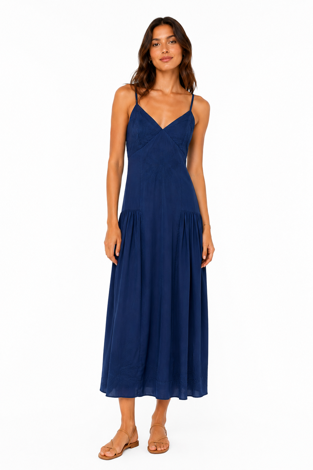 EMBROIDERED MIDI DRESS