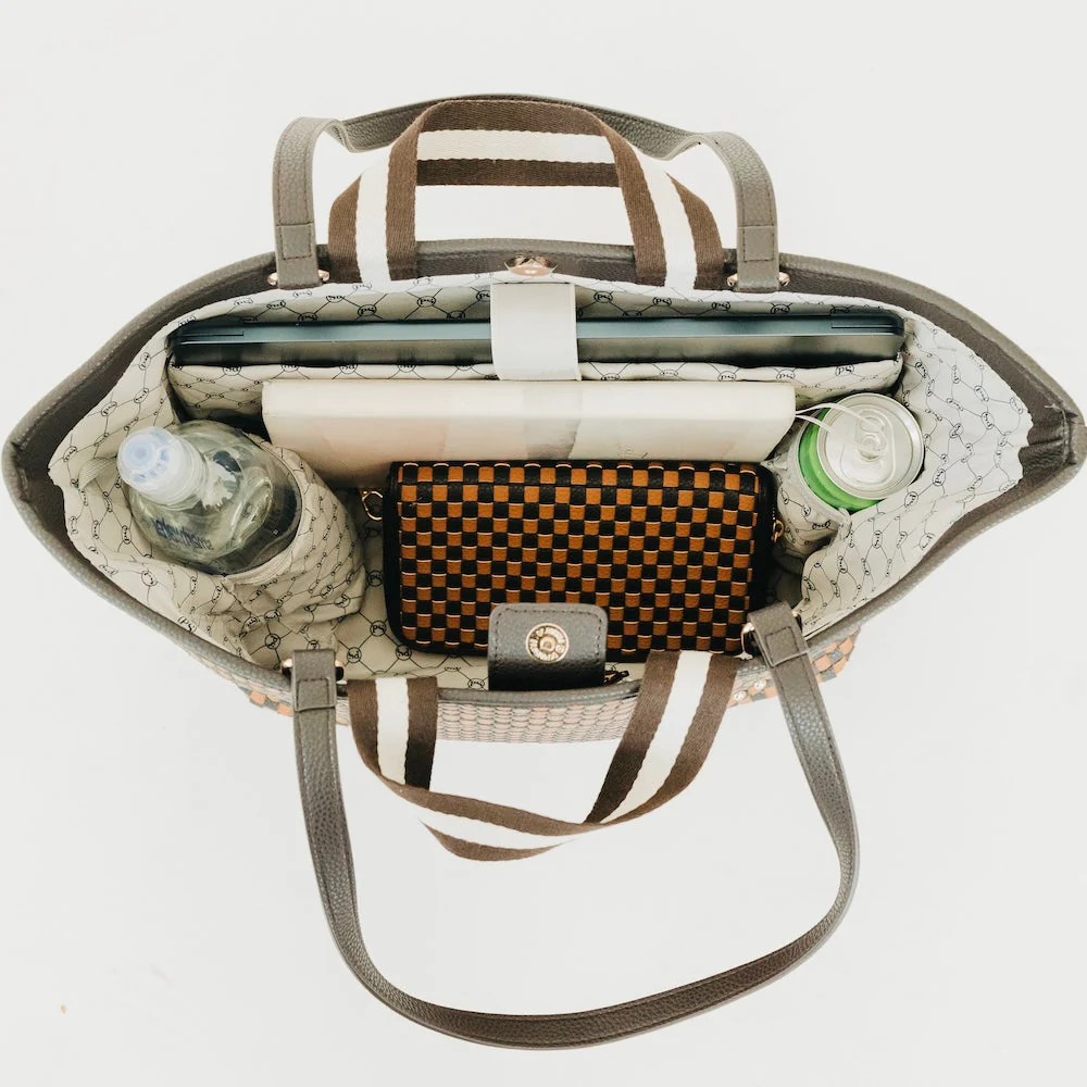 WOVEN TIFFANY CHECKERED TOTE