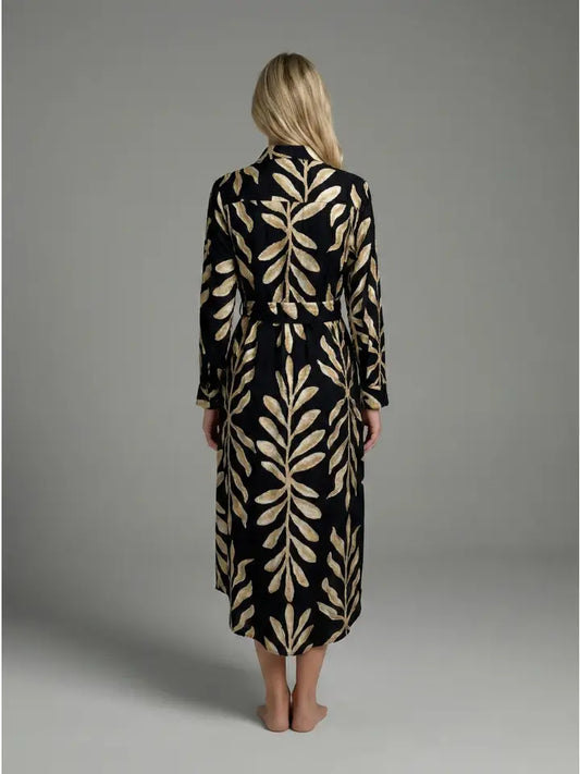 THIRA'S PALM PRINT SHIRT DRESS