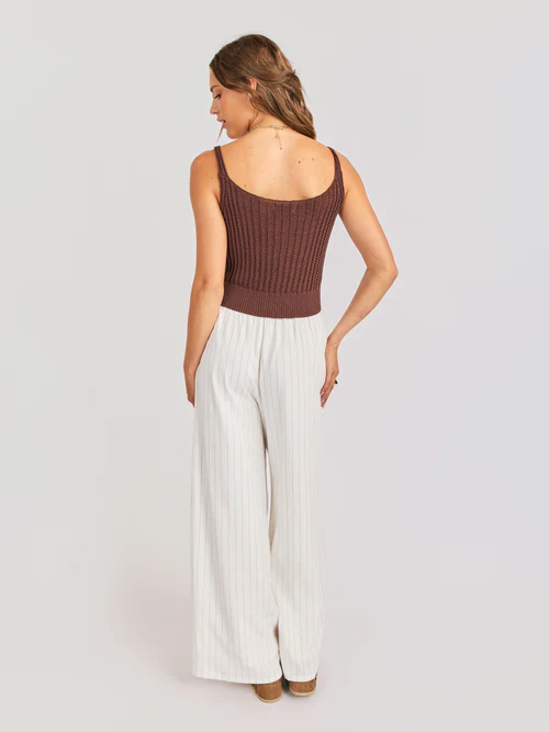 MARLOW KNIT BUTTON FRONT TIE TOP