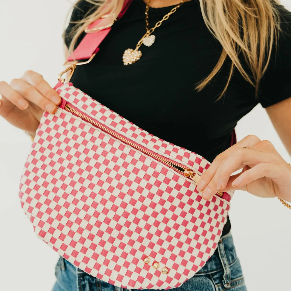 WESTLYN WOVEN CHECKERED BUM BAG