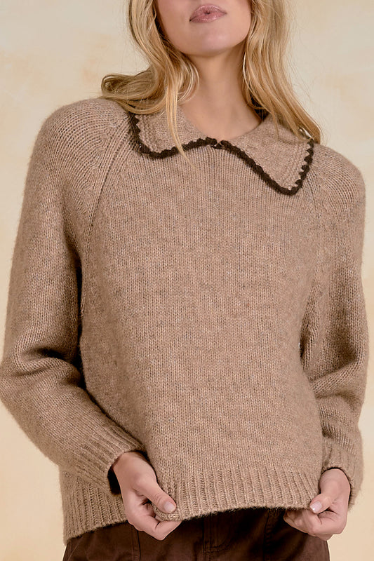 ELAN STITCHED COLLAR CREWNECK