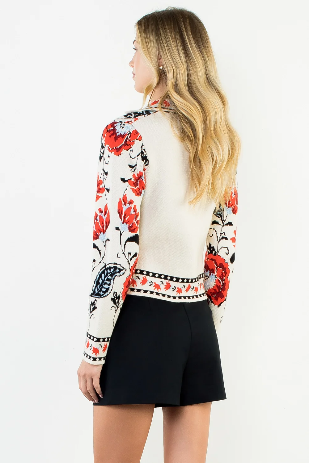 THML FLORAL KNIT CARDIGAN