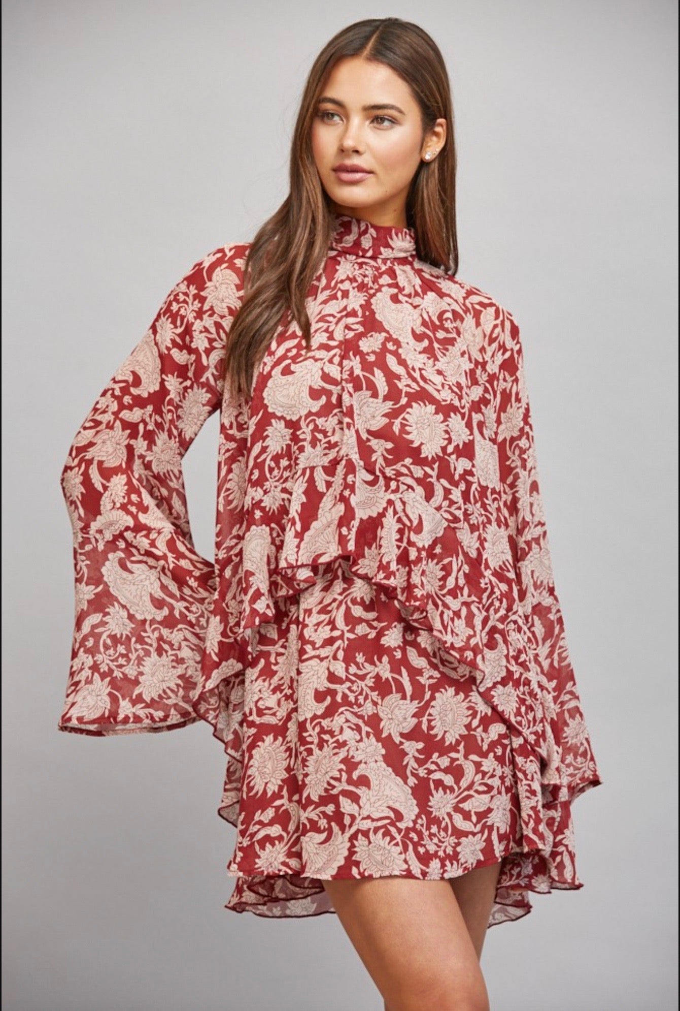 FATE HIGH NECK RUFFLED MINI