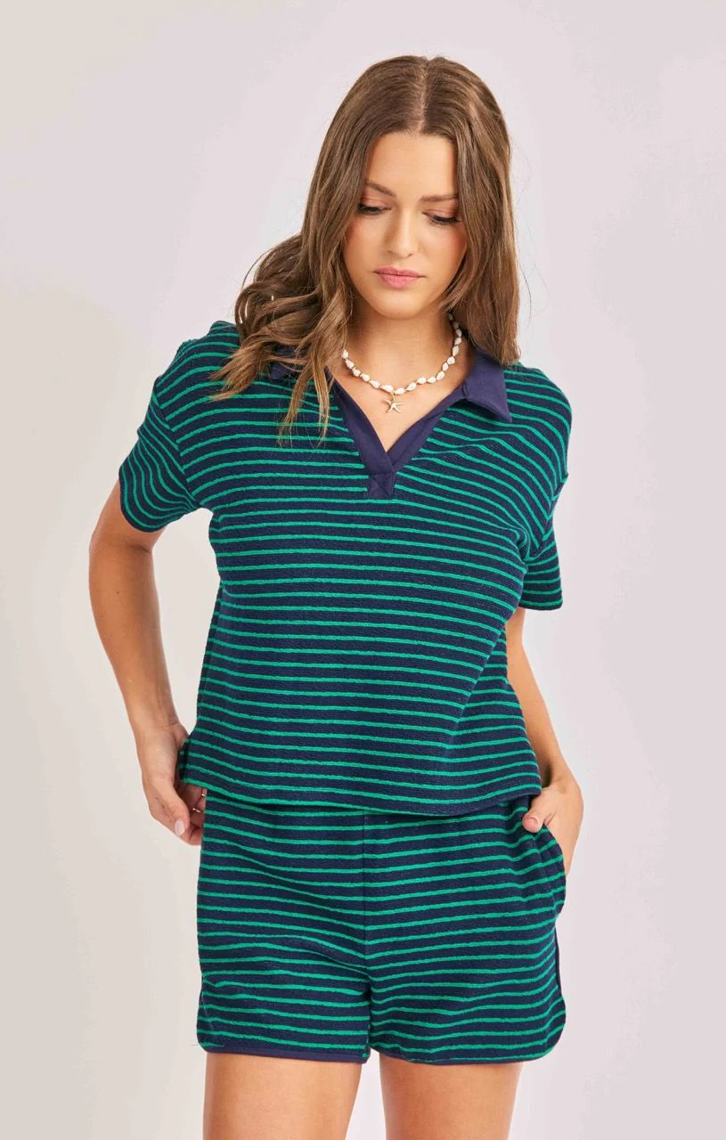 S&S JETTY STRIPE POLO TOP