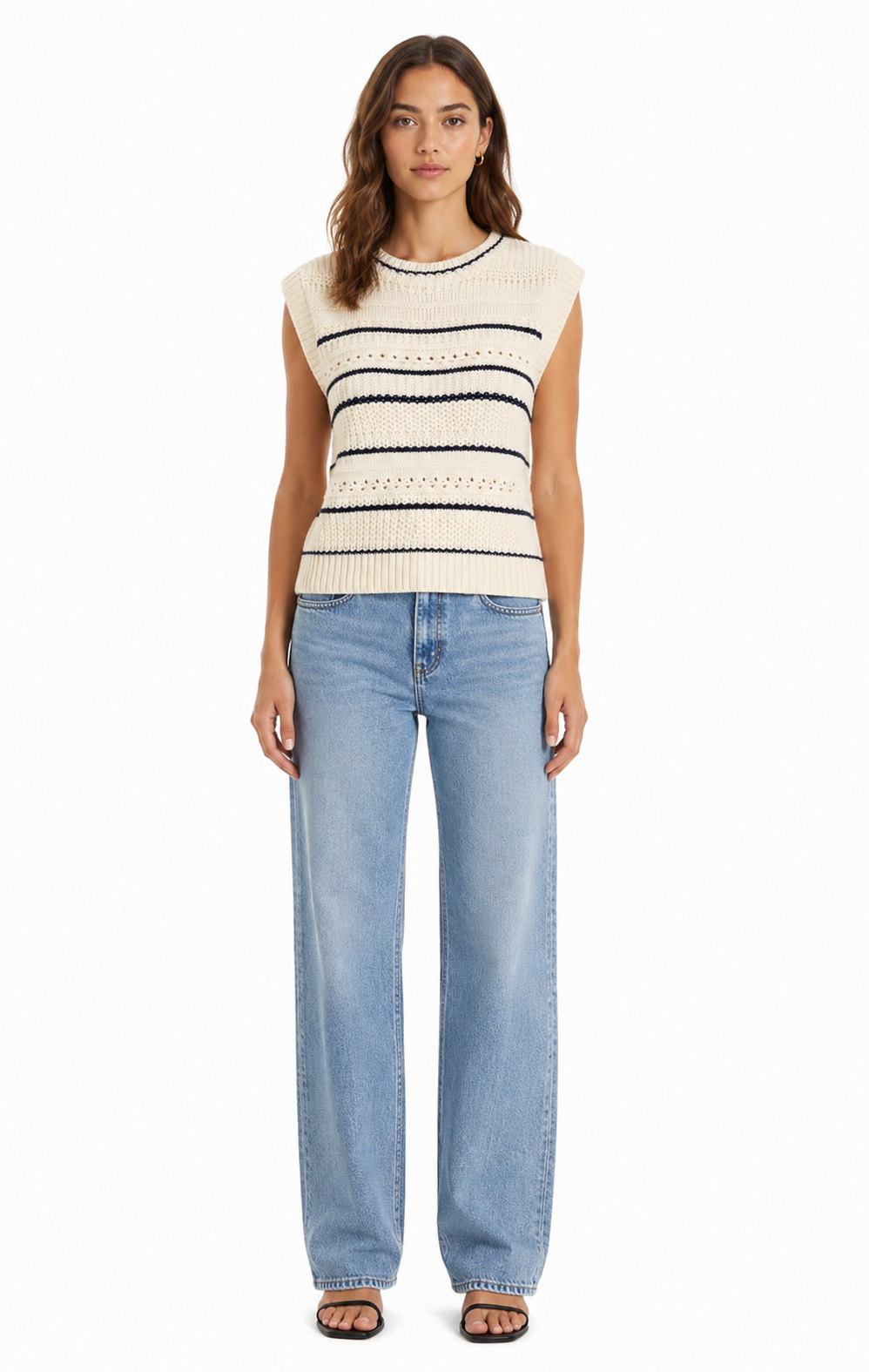 AL ALONDRA STRIPE SWEATER VEST