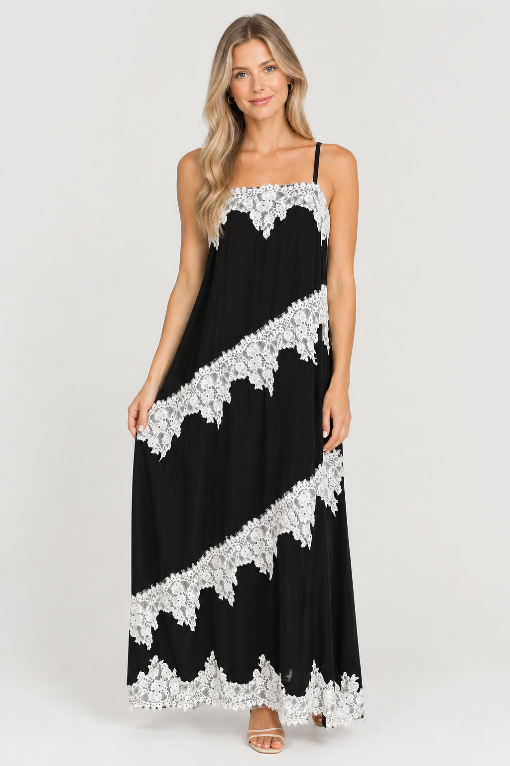 GIANNA LACE TRIM MIDI