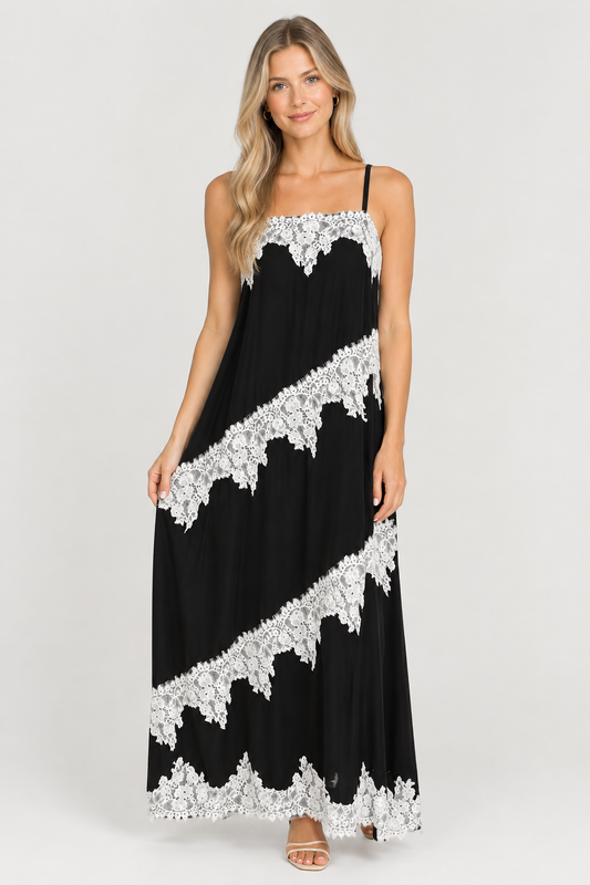 GIANNA LACE TRIM MIDI