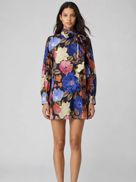 NIGHT BLOSSOM L/S DRESS