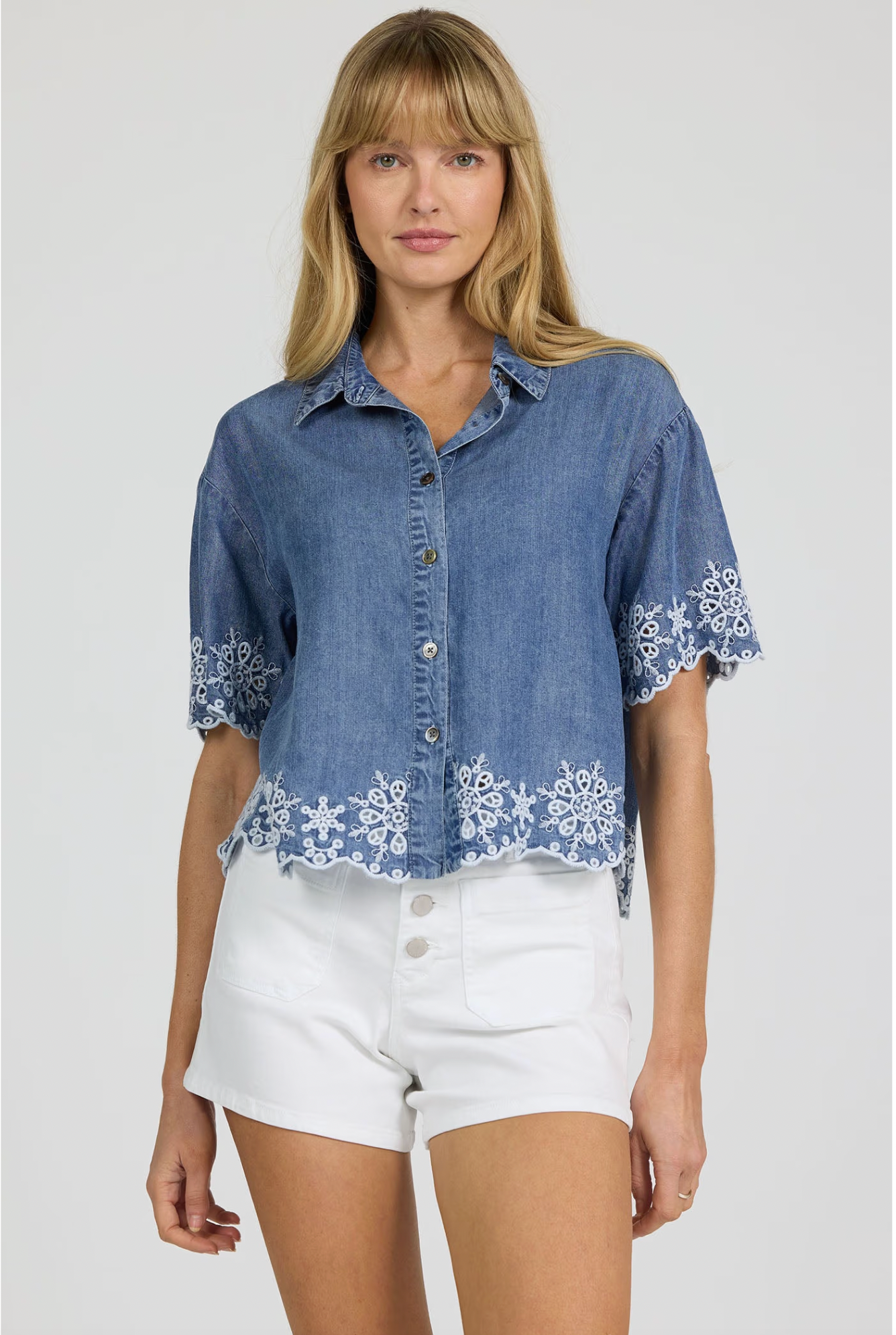 DEAR JOHN TENCEL EMBROIDERED SHIRT