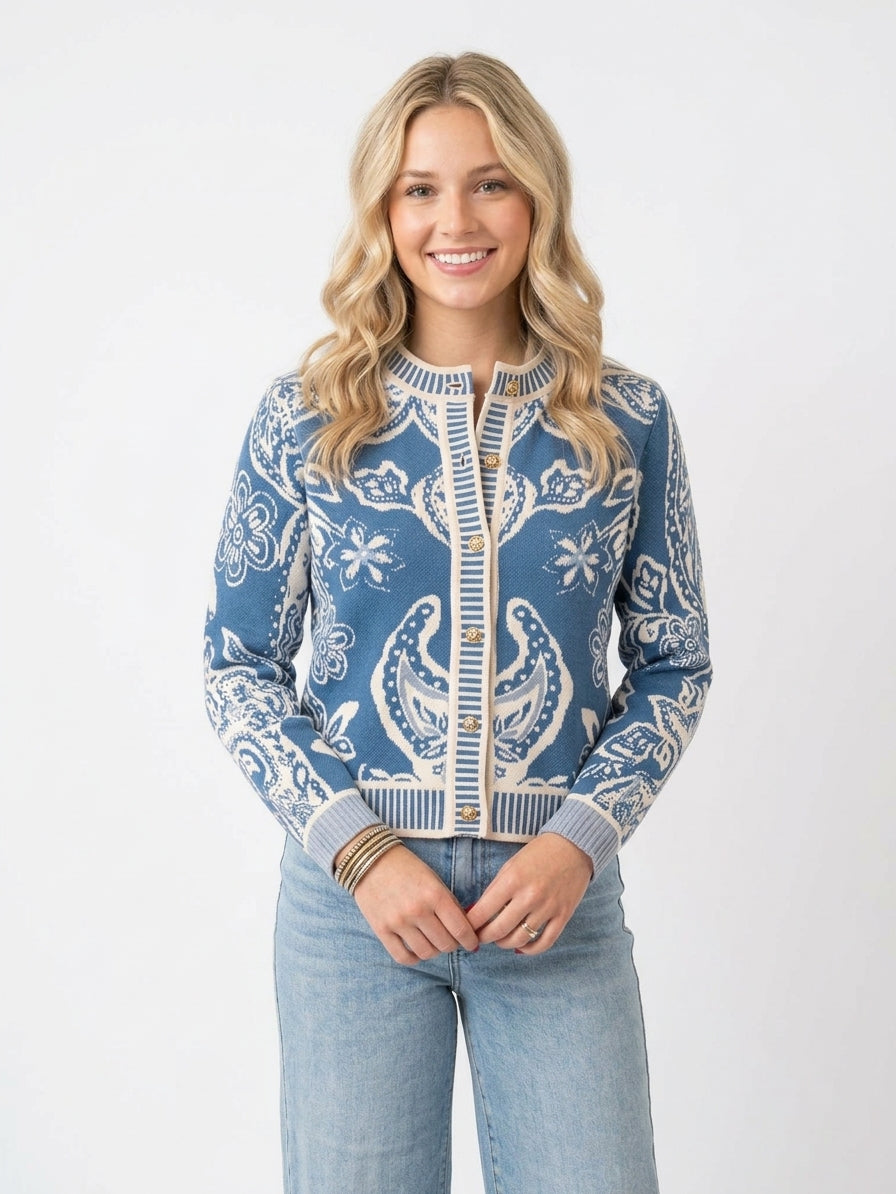 THML PAISLEY PRINT CARDI