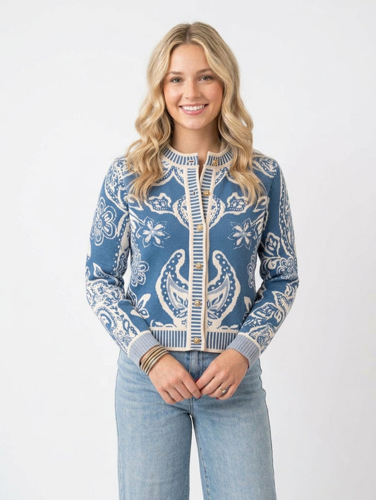 THML PAISLEY PRINT CARDI