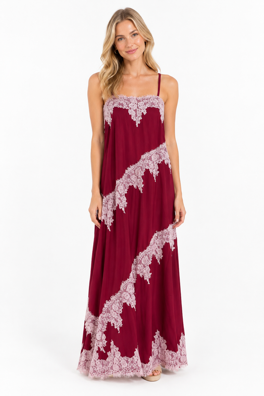 GIANNA LACE TRIM MIDI