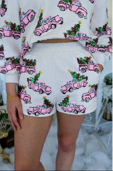 QOS - TRUCKS W/CHRISTMAS TREE SHORTS