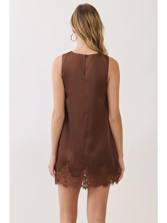 LACE TRIM TANK SHIFT DRESS