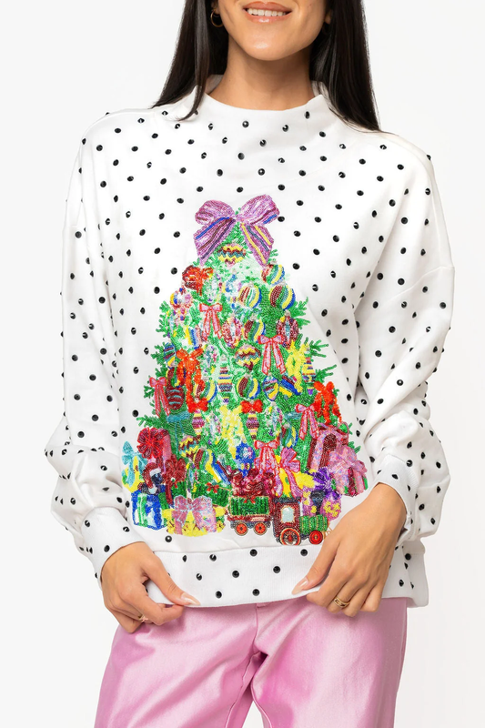 QOS POLKA DOT TREE MOCKNECK