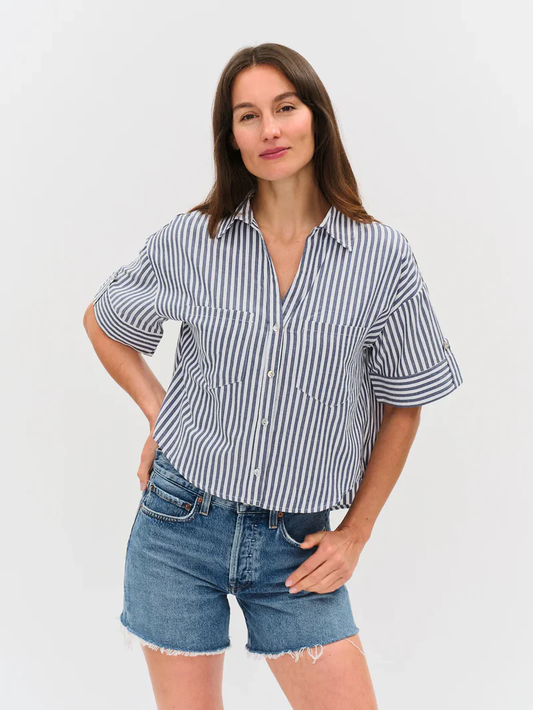 SIX FIFTY HARPER STRIPED POKET TOP