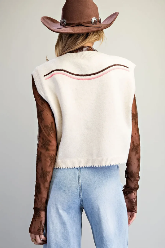 WESTERN HORSE SWEATER VEST