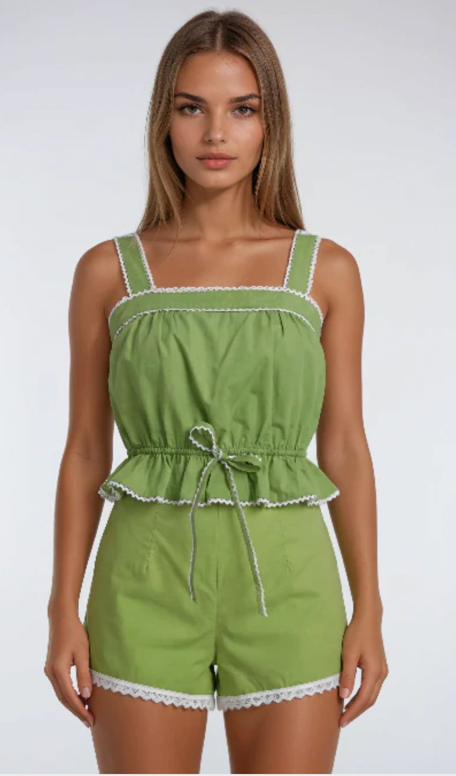 TABITHA PULL ON SHORT W/LACE TRIM DETAIL