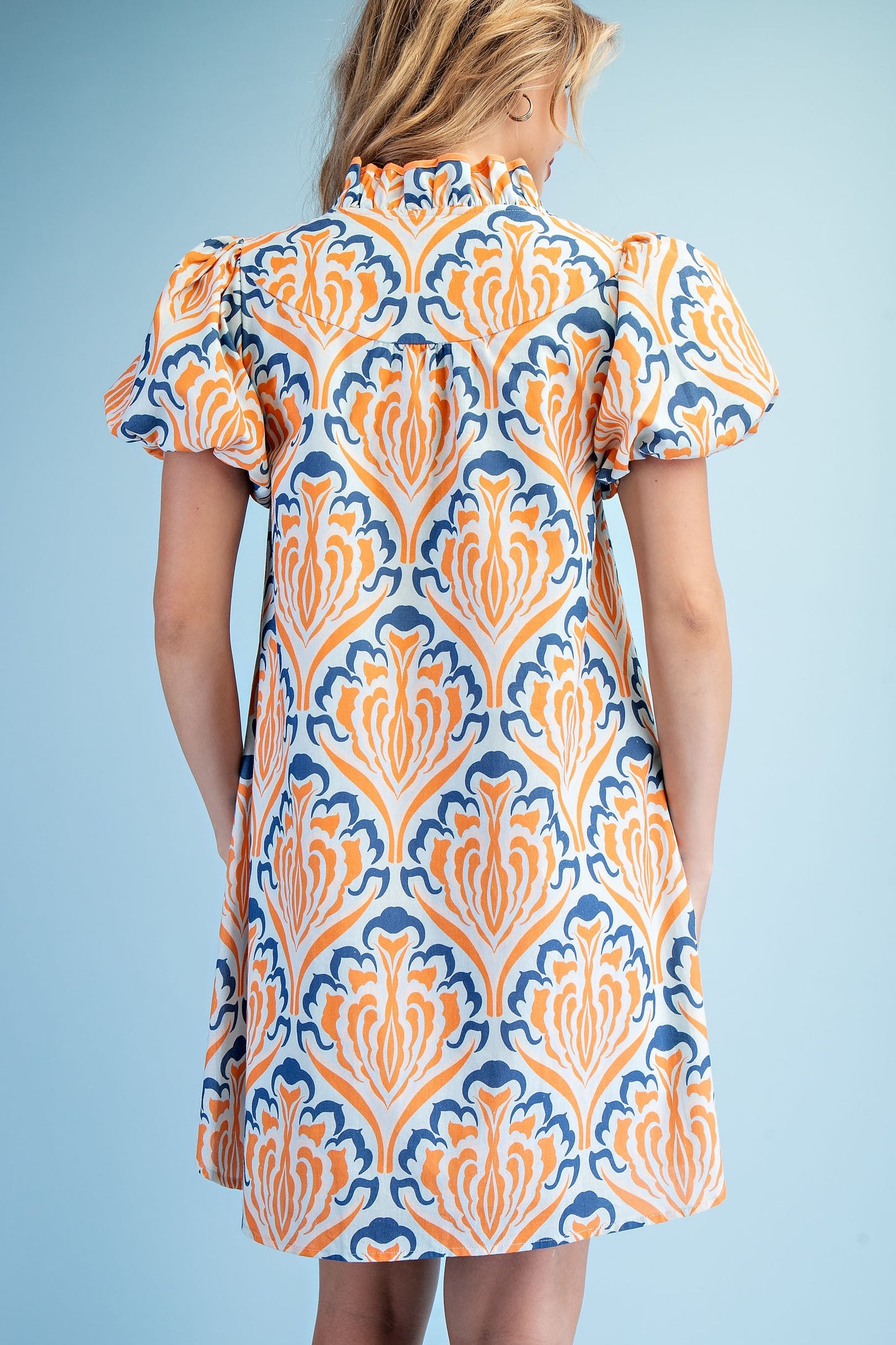 PRINTED BUTTON DOWN DRESS