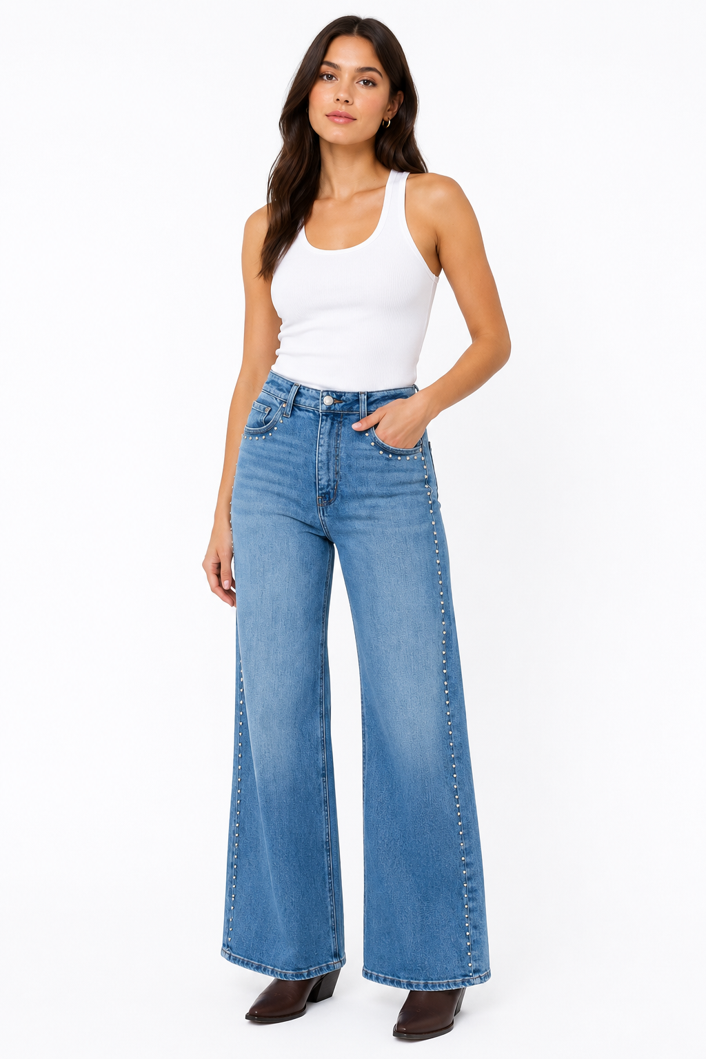 CELLO HIGH RISE SIDE STUD JEAN