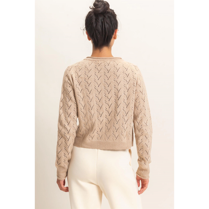 POINTELLE KNIT CARDIGAN