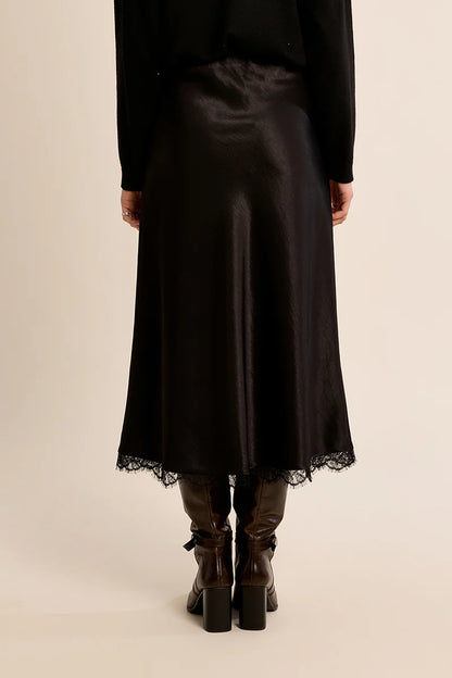 MB SATIN LACE TRIM SKIRT