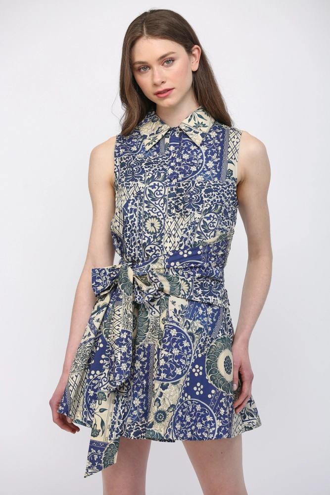 PATCHWORK POPLIN DRESS
