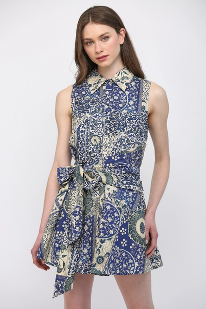 PATCHWORK POPLIN DRESS