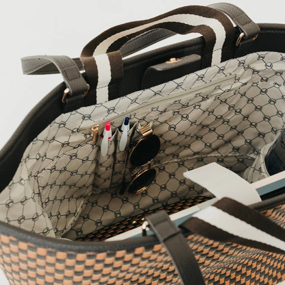WOVEN TIFFANY CHECKERED TOTE