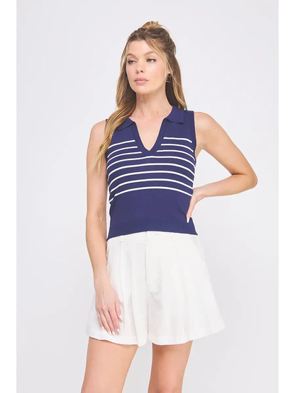 AR STRIPED KNIT POLO
