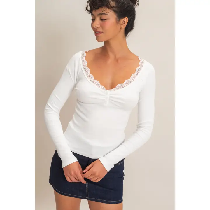 HYFVE LACE TRIM HENLEY