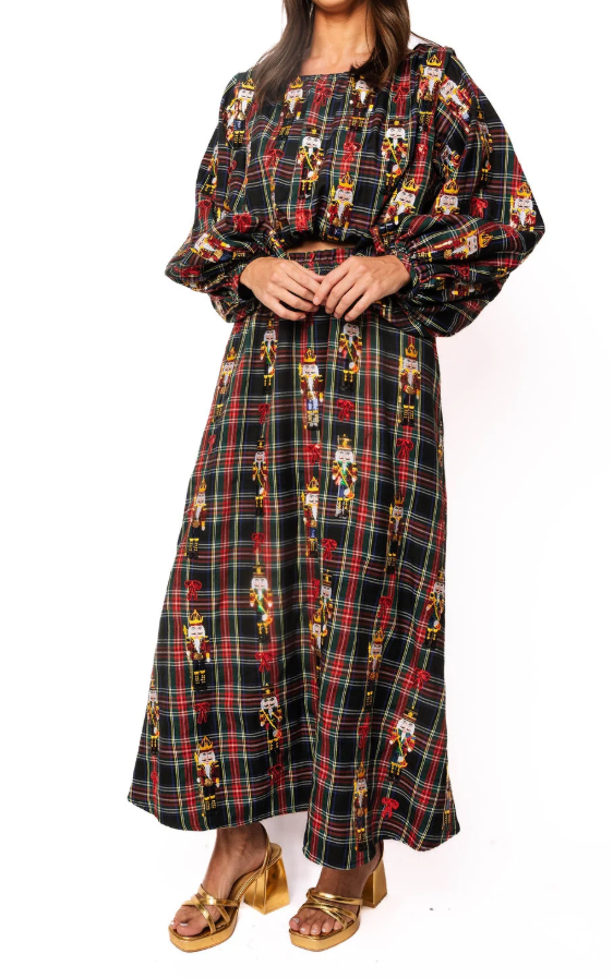 QOS PLAID NUTCRACKER MIDI
