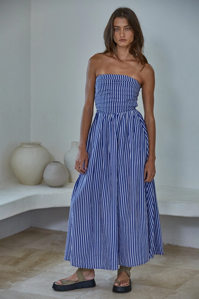 STRIPED TUBE MAXI DRESS
