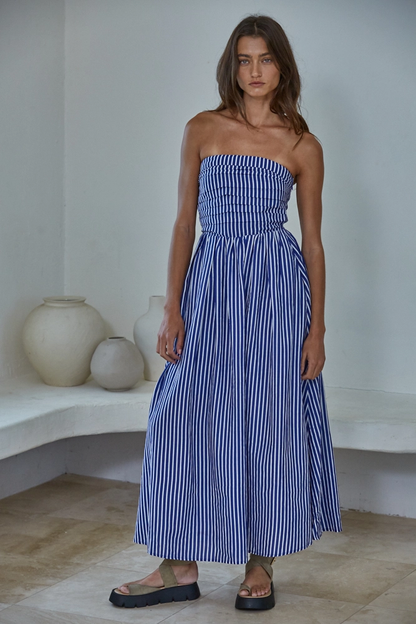 STRIPED TUBE MAXI DRESS