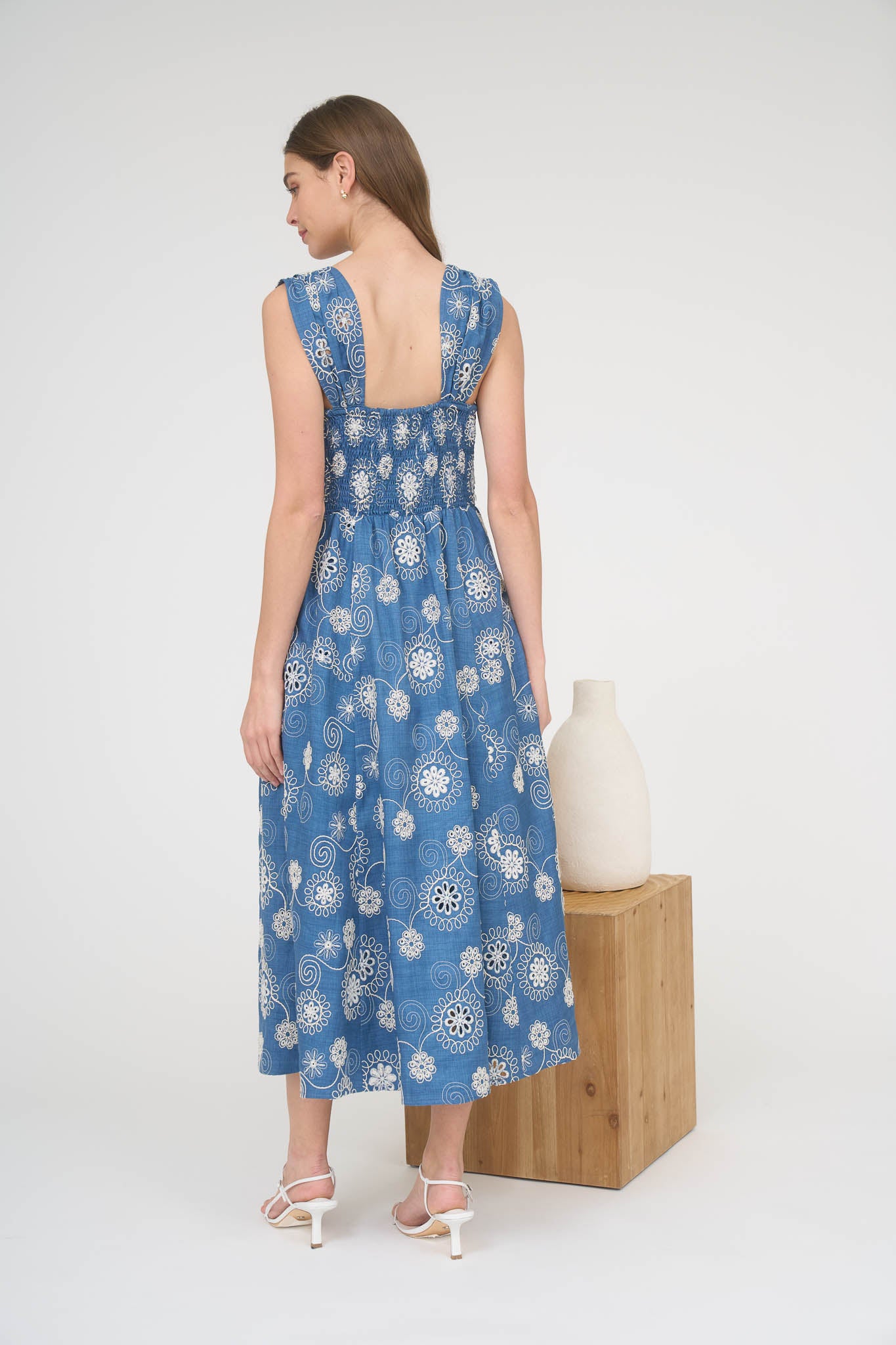 CAP SLEEVE EMBROIDERED MAXI