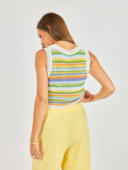 SS SYLVIA STRIPE CROTCHET  TOP