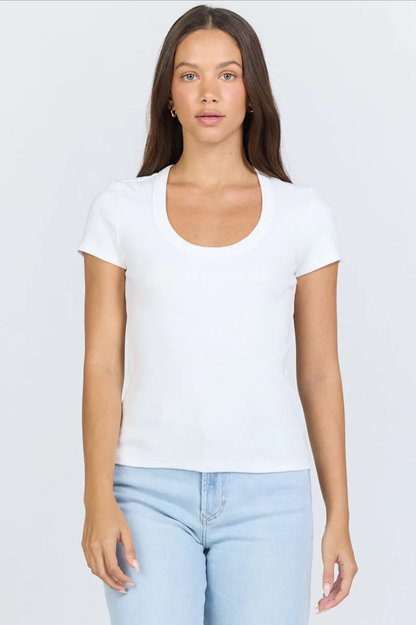 DJ JURNEE SCOOP NECK RIB TOP