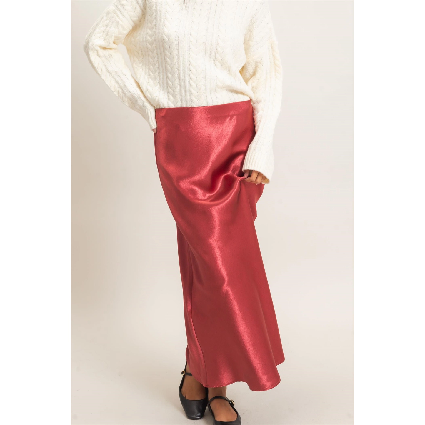HYFVE SATIN MIDI SKIRT