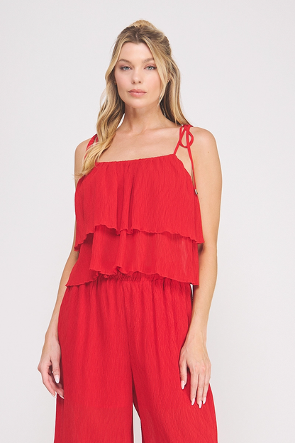 AR PLEATED LAYER TOP