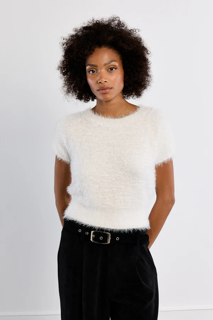 MB FUZZY KNIT CREWNECK