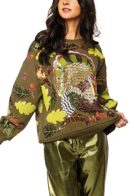 QOS TURKEY & LEAVES SWEATSHIRT