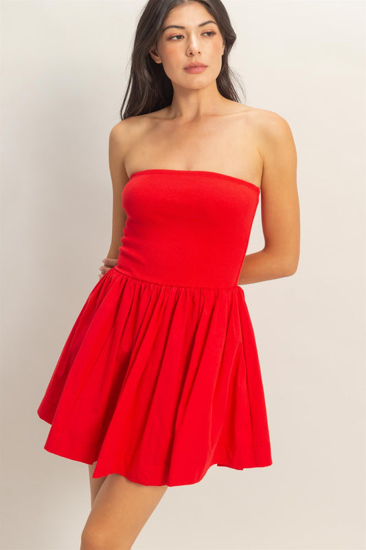 STRAPLESS TUBE TOP  MINI DRESS