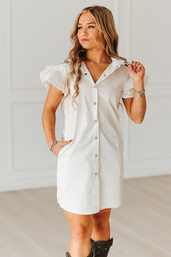 RUFFLE SLEEVE BOOT STITCH MINI