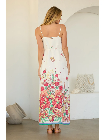 FLORAL BUTTON FRONT MAXI DRESS